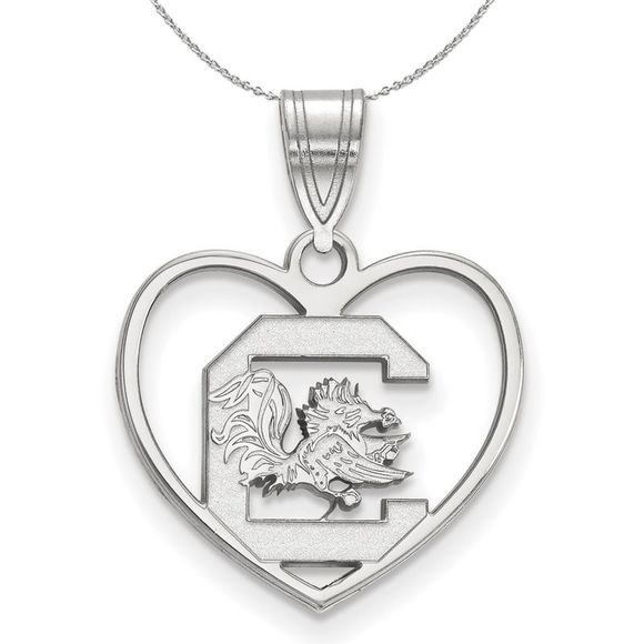 Black Bow Jewelry Co. Jewelry - Sterling Silver South Carolina Heart 'C' Necklace - 16 Inch